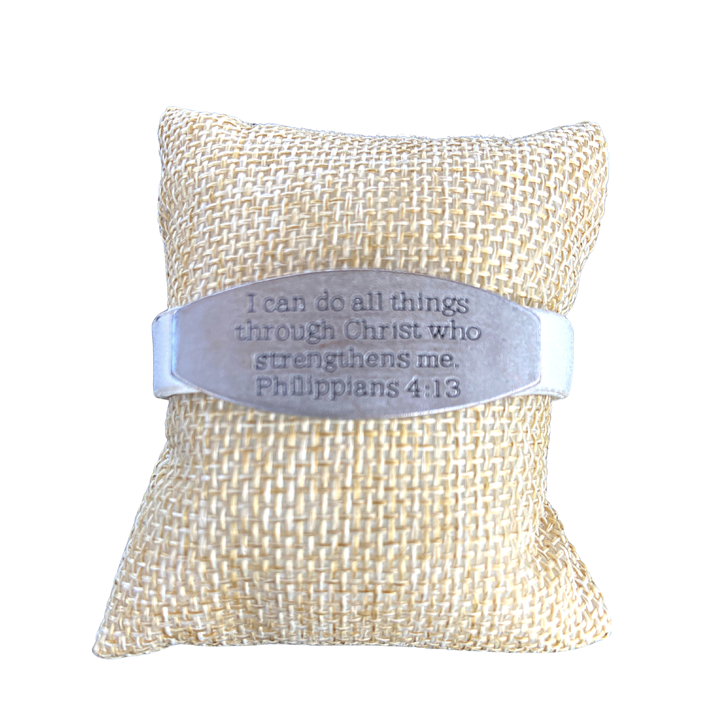 Bible Verse Leather Bracelet – Philippians 4:13 (White)